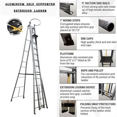 Aluminium Self Supporting Extension Ladder - 35 Ft Aluminium Self ...