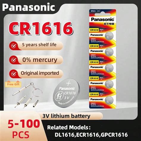 5-100 יחידות מקורי Panasonic CR1616 כפתור תא מטבע DL1616 5021LC 3V ...