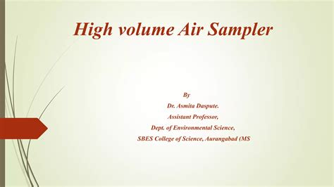 Image result for How High Volume Sampler Works