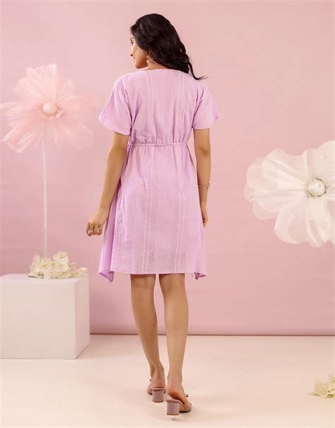ELOWEN LAVENDER DORI EMBROIDERED SHORT DRESS – Studio Misri