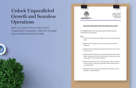 Nonprofit Organization Photo File Naming Convention Template in Word ...