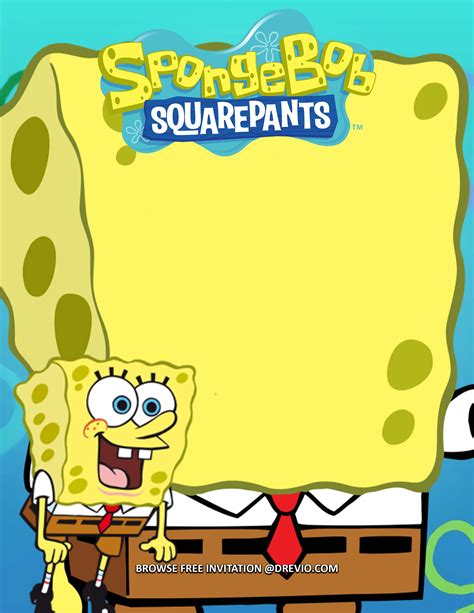 Free invitations spongebob squarepants birthday invitations party ideas ...