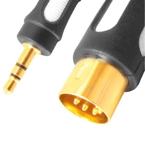 MX EP Stereo Male Plug 3.5mm To MX 5 Pin DIN Male Plug Cord Gold Plated ...