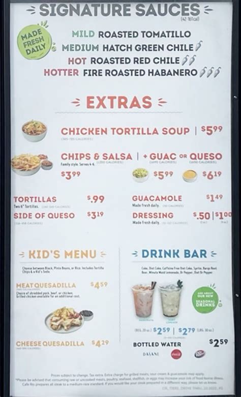 Cafe Rio menu - SLC menu