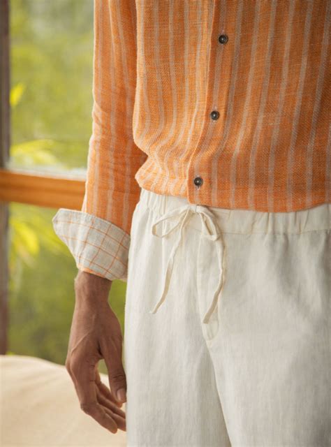 Buy Sandstone Drawstring Pant | Casual Beige Linen Pants for Men Online ...