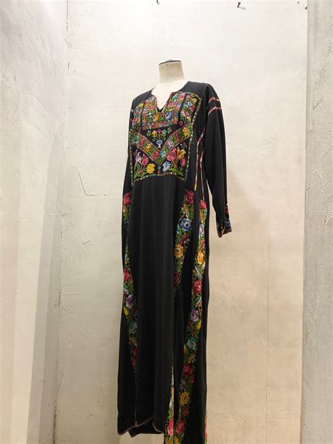 40-50s vintage Palestina embroidery maxi dress | umber_vintage