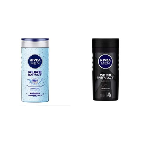Buy NIVEA Men Shower Gel, Pure Impact Body Wash, 250ml And NIVEA Men ...