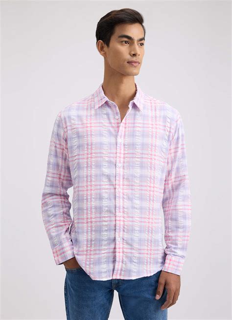 Men Purple Minimal Full Sleeve Shirt | Pepe Jeans India