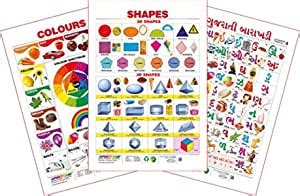 Spectrum Educational Large Wall Charts (Set of 3) : ( Colours , Shapes ...