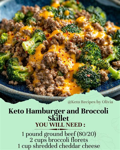 Keto Recipes by Olivia - Keto Hamburger and Broccoli Skillet 1 pound ...