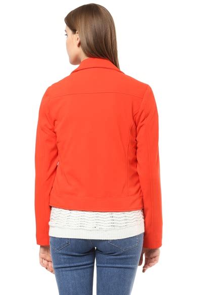 Buy Women Orange Solid Casual Jacket Online - 188607 | Van Heusen