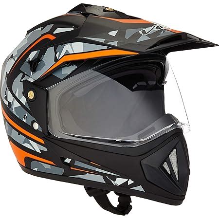 Vega Off Road D/V Sketch Dull Black Silver Helmet-M : Amazon.in: Car ...