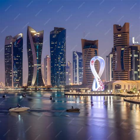 Doha capital city of rich country Qatar has attractive buildings and ...