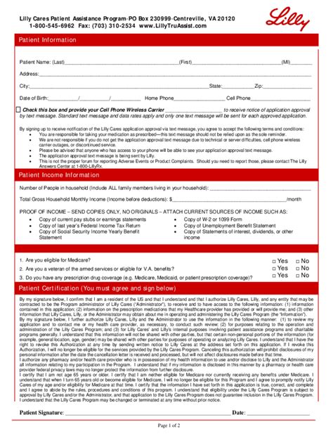 Lilly cares re enrollment form: Fill out & sign online | DocHub