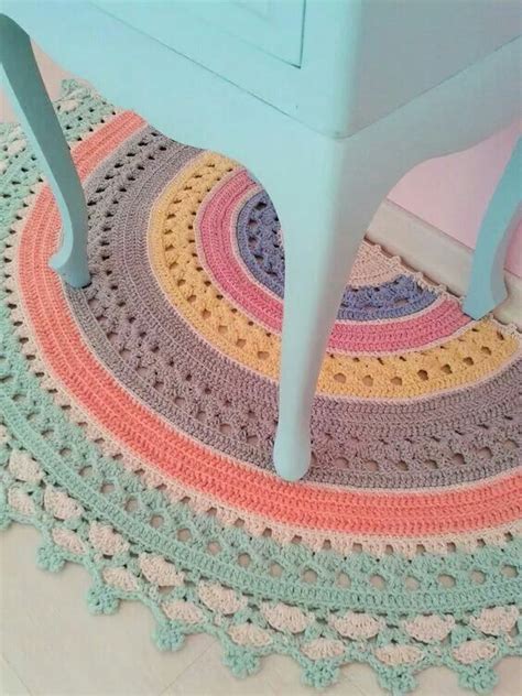 Crochet | Padrões de tapete de crochê, Tapete de crochê, Esteira de crochê