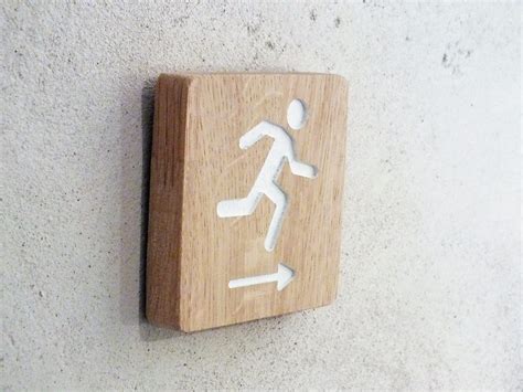 Buy Wooden Emergency Exit Sign, Wall Mounted Wood Emergency Exit Sign ...