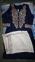 rytras Women's Rayon Embroidery Straight Kurti with Palazzos (Blue&XL ...