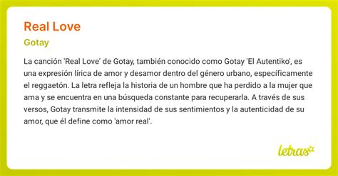 Significado de la canción REAL LOVE (Gotay) - LETRAS.COM