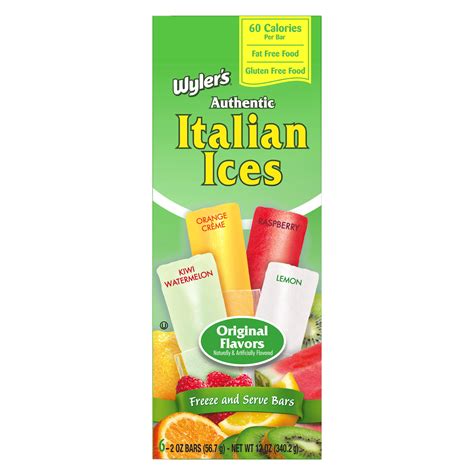 Italian Ice Flavors Menu