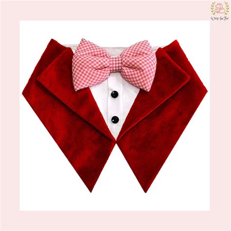 Buy Red Velvet Tuxedo Bandana Online For Your Dogs – Wrapinfur