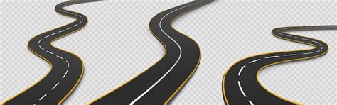 Road, winding highway isolated two lane pathway | Free Vector