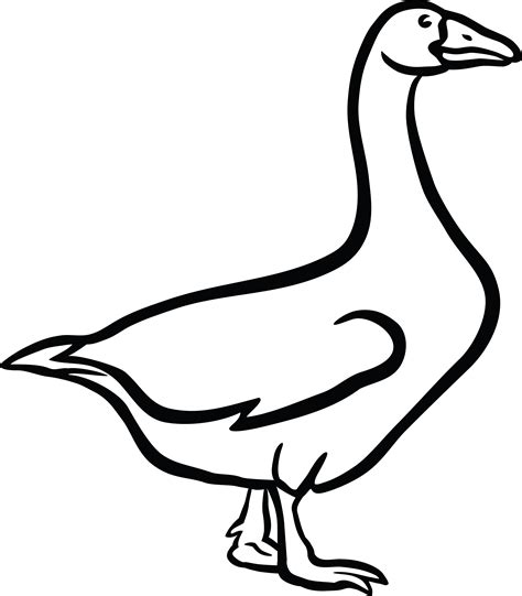 Free Clipart Of A Goose In Black And - Clip Art Library