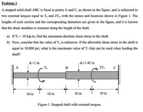 Solved A stepped solid shaft ABC is fixed at points A and C, | Chegg.com