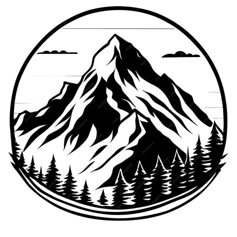 Premium Vector | Hand drawn mountain outline illustration
