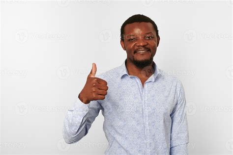 Happy african american black man with thumbs up like gesture in casual ...