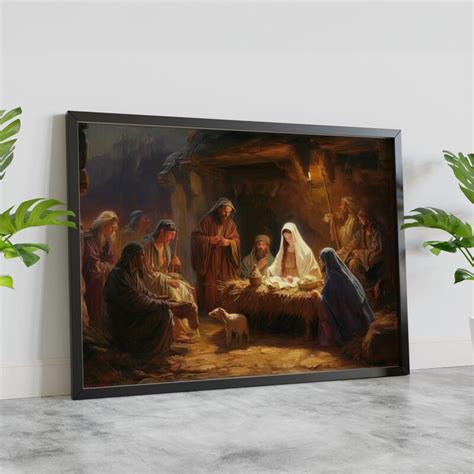 Nativity scene vertep religious Painting - Vignette Store