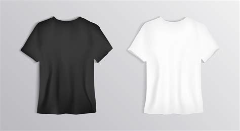Black White T-Shirt Mockup Set Clothing Garments Showcase Branding ...