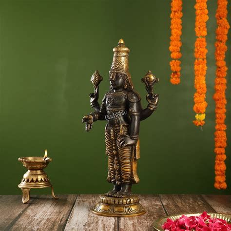 Buy Brass Superfine Tirupati Balaji Statue 18" antique - Budhshiv.com
