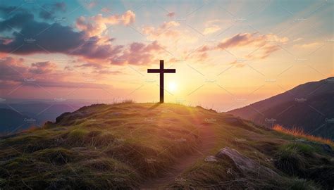 Christian cross on a hill at sunset in 2025 | Christian cross, Pretty ...