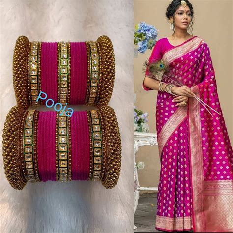 Pooja Bangles Kundan & Thread Gold Plated Bangles Set – JewelEMarket