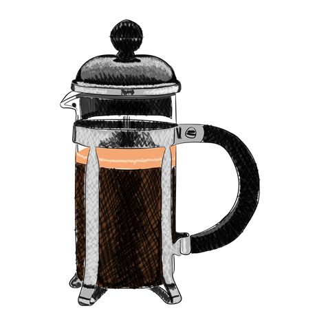 French Press Illustration