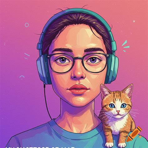 Cartoon portrait for QA tester job search with cats and US market references on Craiyon