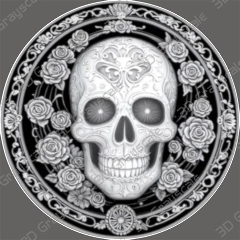 Day of the Dead height map – 3D Grayscale