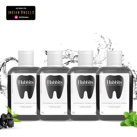 Teeth Whitening Natural Mouthwash- Charcoal & Spearmint – Habbits