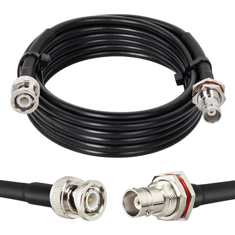 MOOKEERF 50 ohm BNC Cable 10ft, RG58 BNC Male to Female Bulkhead Coax Cable,Low Loss BNC Antenna ...