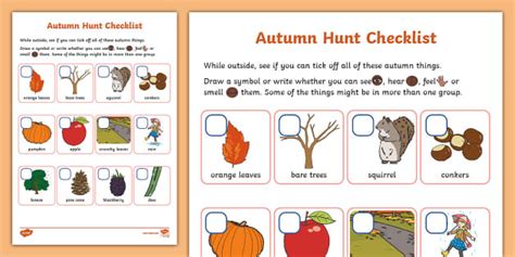 Autumn Hunt Checklist