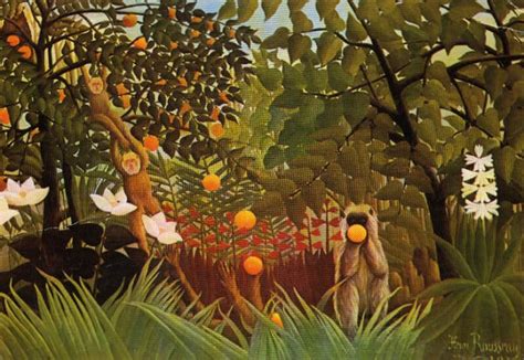 Untitled - (Moneky Eating Oranges) - Posters by Henri Rousseau | Buy ...