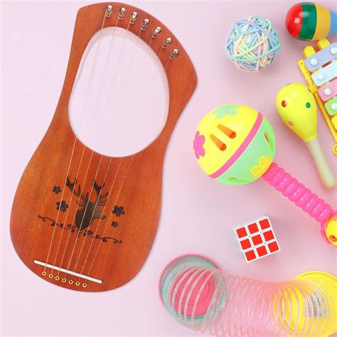 Buy SUPVOX 7 String Wooden Lyre Harp Wood Instrument For Beginner ...