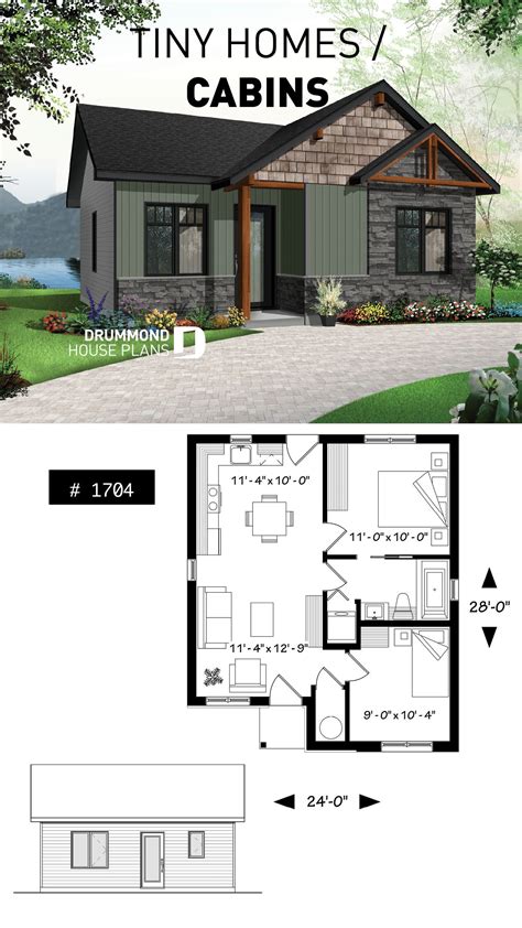 2 Bed Tiny Houses Floor Plans - House Plans