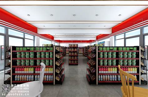 杭州24小时便利店装修设计案例效果图-超市设计装修-浙江国富装饰