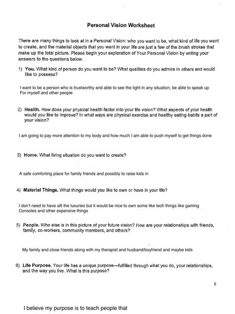 Creating a Vision Statement Worksheet 的图像结果