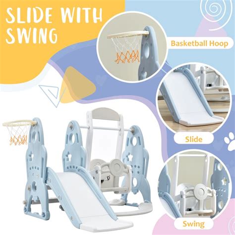 Maocao Hoom Blue 3 in 1 Kids Freestanding Playground Climber Swing ...
