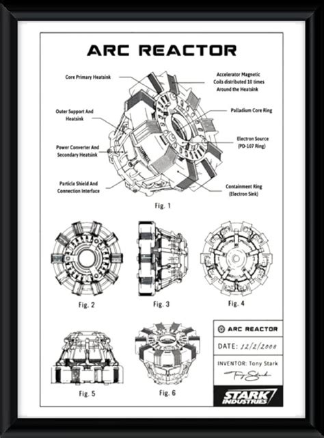 Buy Iron Man Arc Reactor Diagram, Vintage Nuclear Fusion Print, Man ...