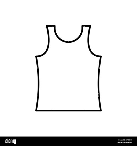 Simple mens tank top vector outline icon. EPS 10.. Outline illustration ...