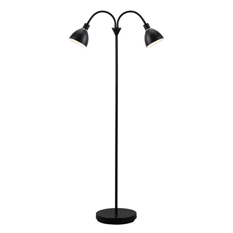 Two-bulb floor lamp Ray made of black metal | Lights.co.uk
