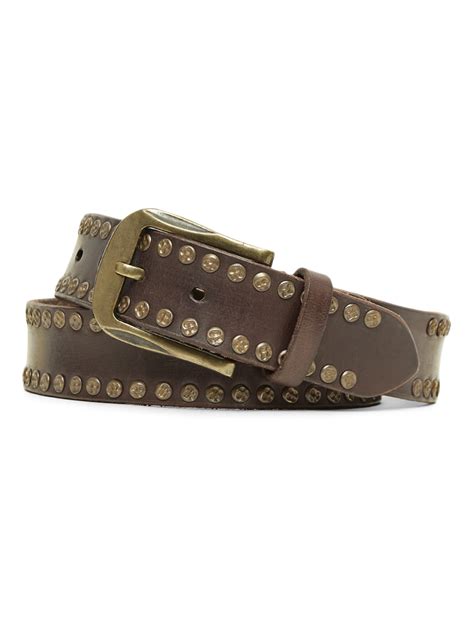 Brown Genuine Leather With Studded Mens Belt By Art N Vintage